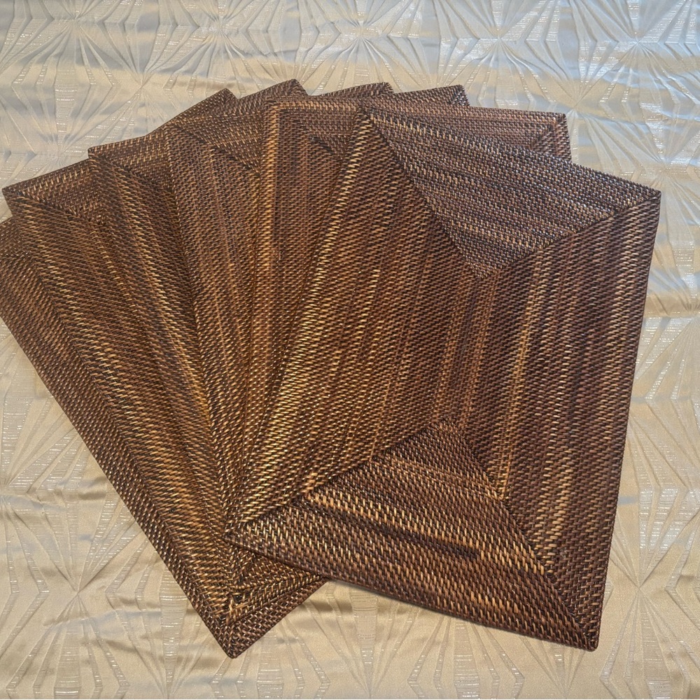 Set of 6 Rattan Woven Placemats